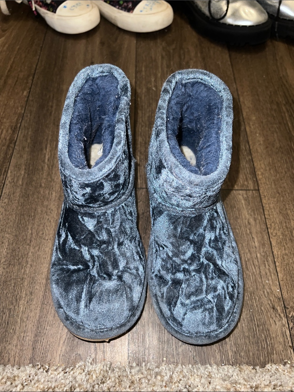 UGG Navy Blue Suede Slip-On Booties